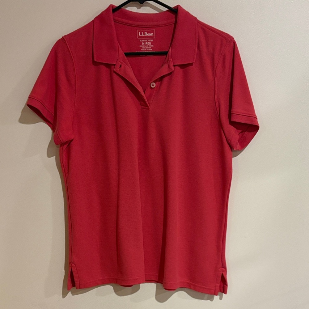 L.L. Bean Women's Classic Red Short Sleeve Polo